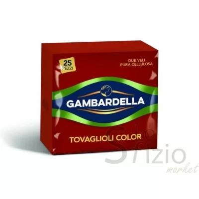 Gambardella Red Napkins 33x33 - 25 pcs