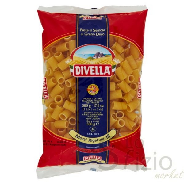 PASTA DIVELLA MEZZI RIGATONI 18 500GR