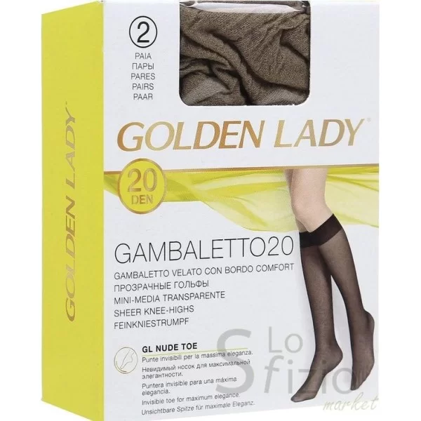 GOLDEN LADY GOLD THREAD KNEE-HIGH 20D x2