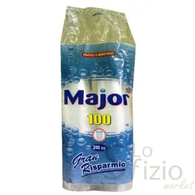 MAJOR BICCHIERI TRASPARENTI 200CC X100PZ - Home, Casa, Plastica, Bicchieri Posate, HO.RE.CA