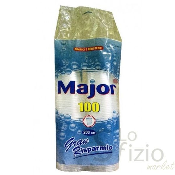 MAJOR BICCHIERI TRASPARENTI 200CC X100PZ