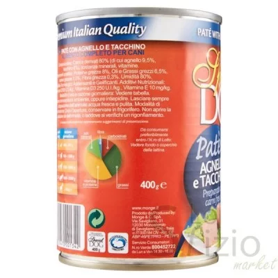 MONGE SPECIAL DOG PATE LAMB & TURKEY 400GR