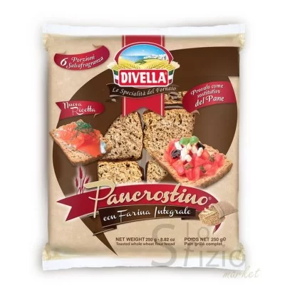 DIVELLA WHOLE WHEAT PANCROSTINI 250G