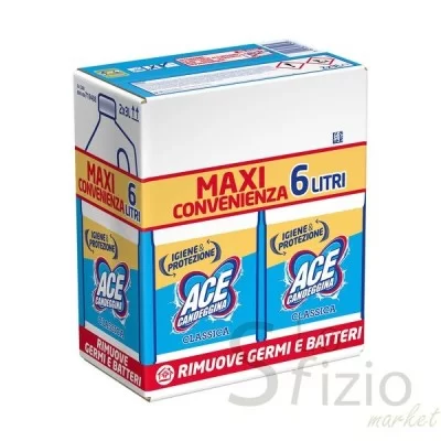 ACE CANDEGGINA CLASSICA LT 3X2PZ - Home, Detergenza, Detersivi pulizia Casa, Alcool Candeggina Ammoniaca, Detersivi Bucato
