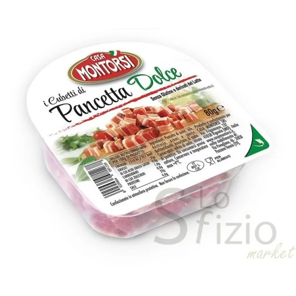 MONTORSI PANCETTA CUBETTI DOLCE 80GR