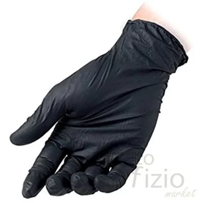 TULIP BLACK NITRILE GLOVES SIZE S (6-6.5) - 100 PCS