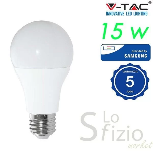 VTAC LED LAMP 15W E27 6400K A65 ART VT215