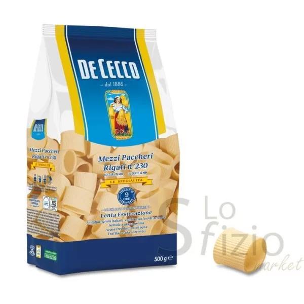 DE CECCO REGIONAL SPECIALTIES MEZZI PACCHERI RIGATI 500G