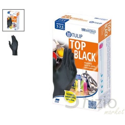 TULIP BLACK GUANTI MONOUSO 7-7,5MEDIUM 100PZ