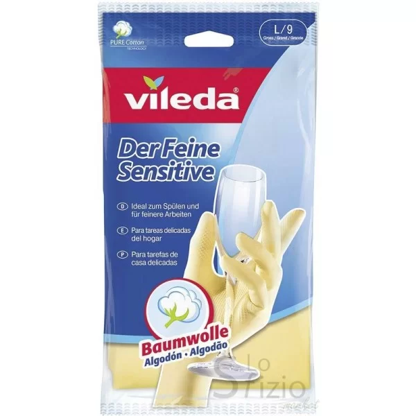 Vileda Sensitive Cotton Gloves Size L 1 Pair