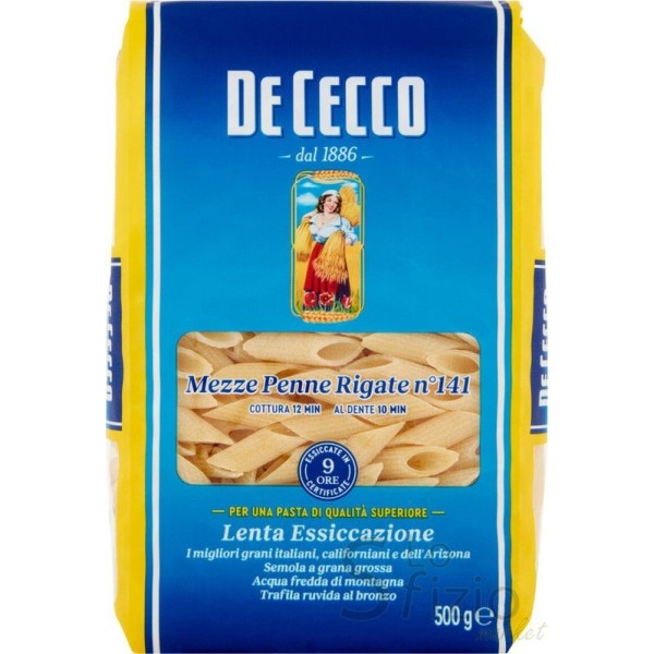 DE CECCO PASTA MEZZE PENNE RIGATE N°141 500GR