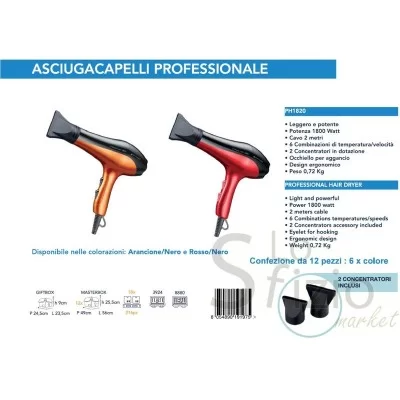 PYRAMIDEA ASCIUGACAPELLI 1800W - Home, Casa, Elettrodomestici