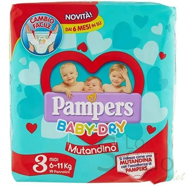 PAMPERS BABYDRY MUTANDINO MIDI 3 6-11KG X19PZ