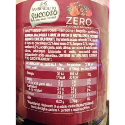 SAN BENEDETTO SUCCOSO FRUTTI ROSSI ZERO 900ML