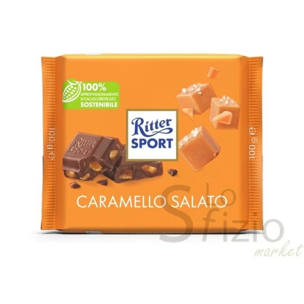 RITTER SPORT SALTED CARAMEL CHOCOLATE 100G
