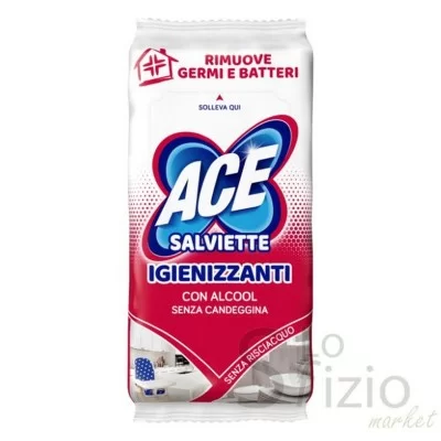 ACE SALVIETTINE IGIENIZZANTI + ALCOOL 40PZ - Home, Detergenza, Detersivi pulizia Casa, Alcool Candeggina Ammoniaca