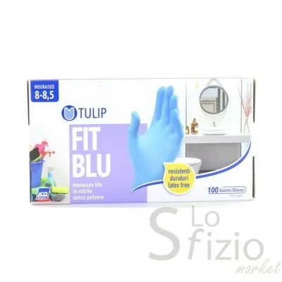 TULIP BLUE DISPOSABLE GLOVES SIZE L 8-8.5 100PCS