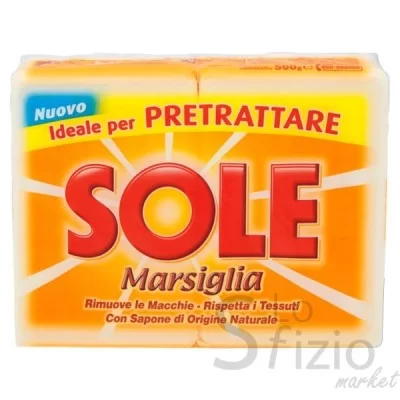 SOLE SAPONE BUCATO MARSIGLIA PEZZI 2X250GR - Home, Detergenza, Detersivi Bucato