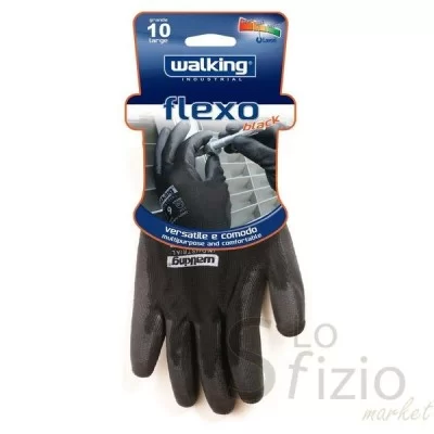 WALKING FLEXO BLACK GLOVES SIZE 10 XL ART 010806