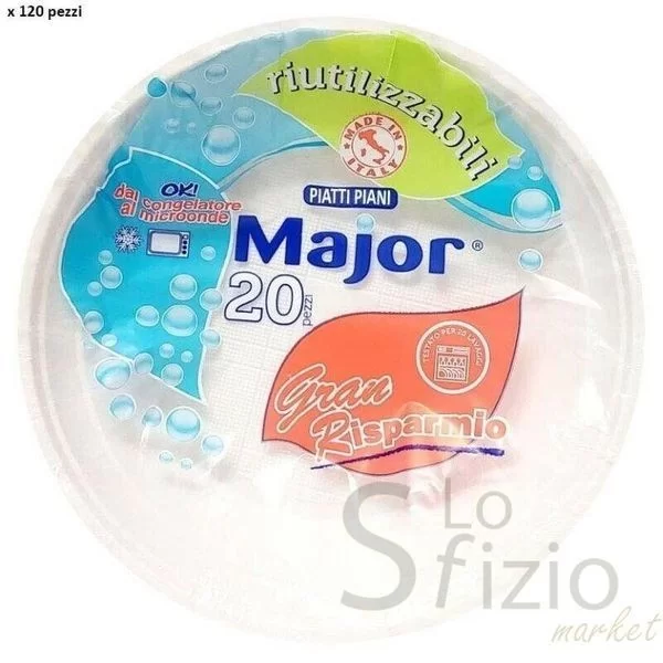 MAJOR REUSABLE DINNER PLATES x20PCS