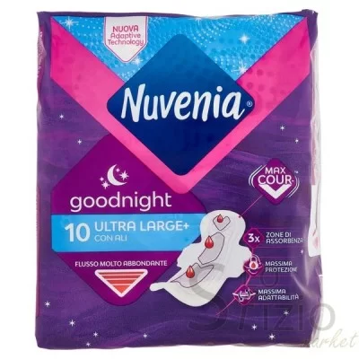 NUVENIA GOODNIGHT NOTTE ULTRA LARGE+ CON ALI  X10P - Home, Igiene Cura Persona, Igiene Corpo, Assorbenti e Proteggi Slip