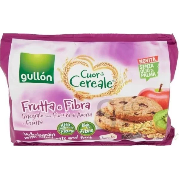 GULLON CUOR DI CEREALE FRUTTA-FIBRE 2X300GR