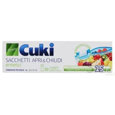 CUKI SACCHETTI APR&CHIUDI PICCOLI 1LT X15PZ - Home, Casa, Plastica, Sacchi Alimenti Indumenti