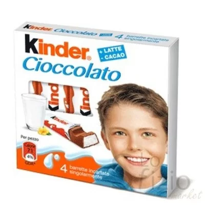 FERRERO KINDER CIOCCOLATO BARRETTE X4 50GR - Home, Alimentari, Ricorrenze, Epifania, Cioccolata e Snack dolci, Halloween