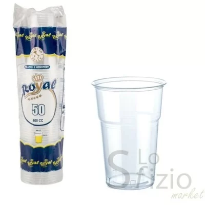 ROYAL BICCHIERI TRASPARENTI CRISTAL 400CC X50PZ - Home, Casa, Plastica, Bicchieri Posate, HO.RE.CA
