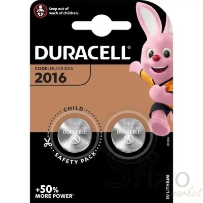 Duracell Lithium Coin Batteries 2016 - 2 Pack