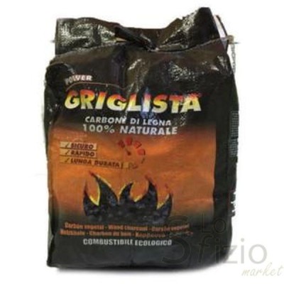 GRIGLISTA CARBONE VEGETALE 2KG BUSTA