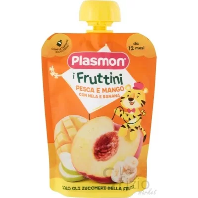 Plasmon Fruit Pouches Peach, Mango and Banana 12M 130g