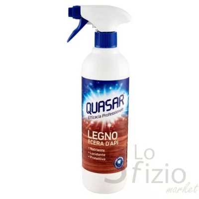 QUASAR LEGNO E CERA D'API 580ML - Home, Detergenza, Detersivi pulizia Casa, Pulizia Legno e Metalli, HO.RE.CA