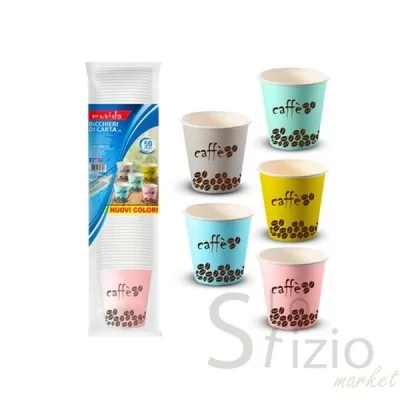 MOVIDA BICCHIERI CAFFE DI CARTA MIX 75ML X50PZ - Casa, Carta, Bicchieri Piatti di Carta, HO.RE.CA