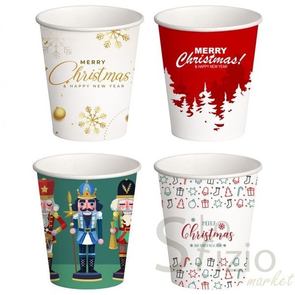 MOVIDA BICCHIERI DI CARTA MERRY CHRISTMAS 180ML 50
