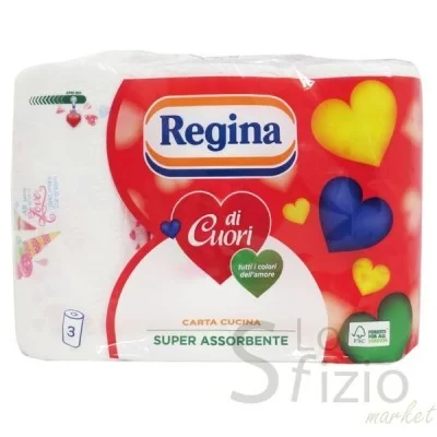REGINA DI CUORI KITCHEN TOWELS 3 ROLLS