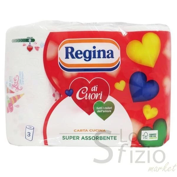 REGINA DI CUORI KITCHEN TOWELS 3 ROLLS