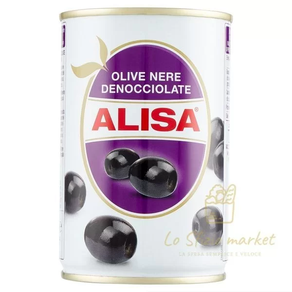 ALISA PITTED BLACK OLIVES 280G CAN