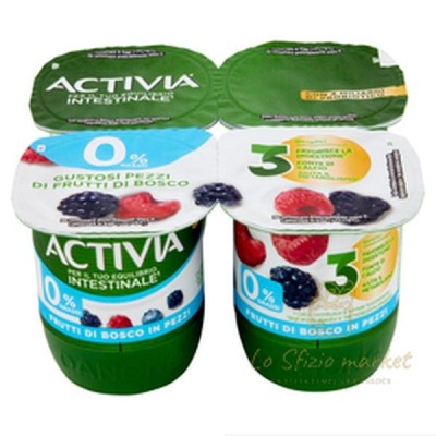 DANONE YOGURT ACTIVIA 0,1% FRUTTI DI BOSCO 4 X 125