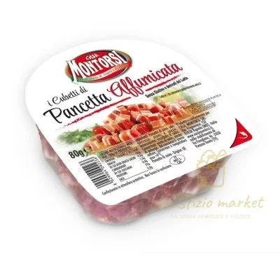 MONTORSI PANCETTA CUBETTI AFFUMICATA 80GR - Freschi, Gastronomia, Salumi, Capicollo Pancetta