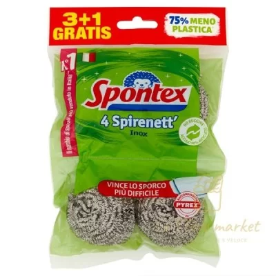 SPONTEX SPIRENETT SCOURING PADS 3+1 PCS