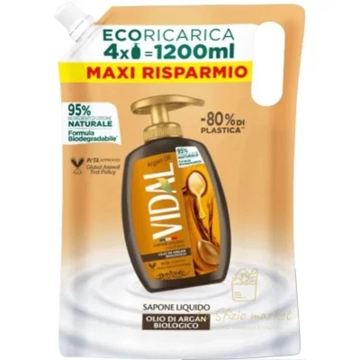 Vidal Liquid Soap Ecorefill Argan Oil 1.2L