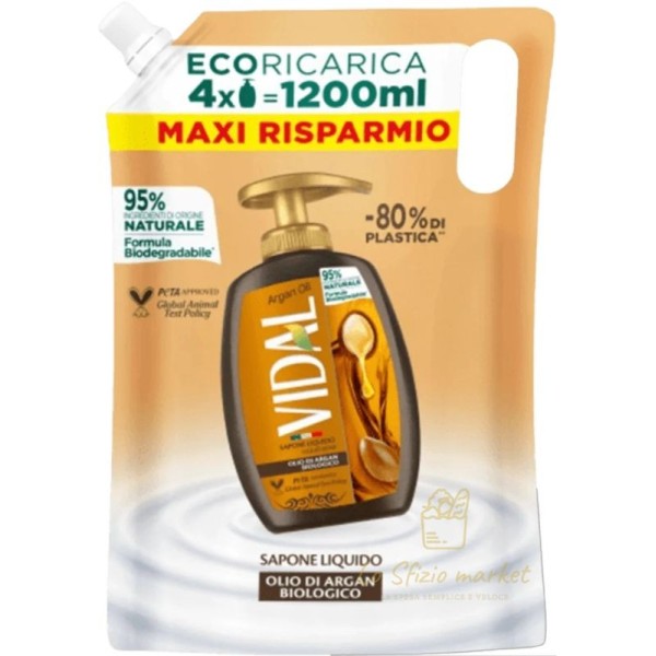 VIDAL SAPONE LIQUIDO ECORICARICA ARGAN 1,2LT