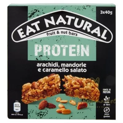 Eat Natural Protein Bar Salted Caramel & Peanuts x3