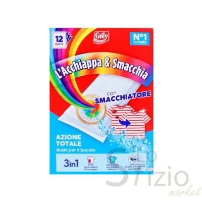 GREY ACCHIAPPA&SMACCHIA X12FOGLI - Detergenza, Detersivi Bucato