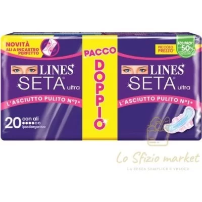 LINES SETA ULTRA PADS WITH WINGS DOUBLE PACK 20PCS