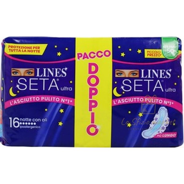 LINES SETA ULTRA NOTTE PACCO DOPPIO 16PZ