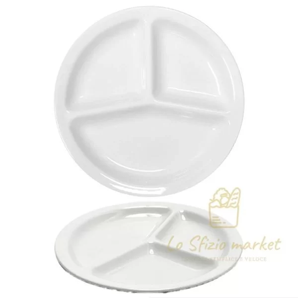 Porcelain Appetizer Tray 26 cm 3 Compartments