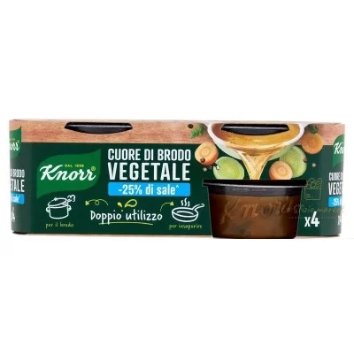 KNORR CUORE DI BRODO -SALE VEGETALE 4X28GR - Insaporitori Bicarbonato, Aromi Spezie