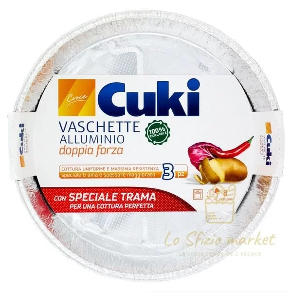 Cuki Round Textured Aluminum Pans 8 Servings TM32 3pcs